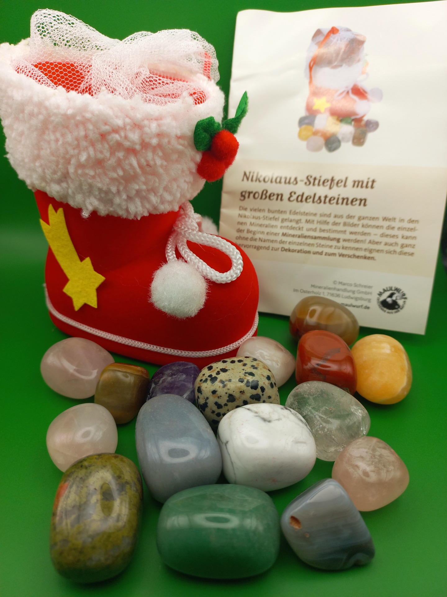 Nikolausstiefel mit 250g Trommelsteinen